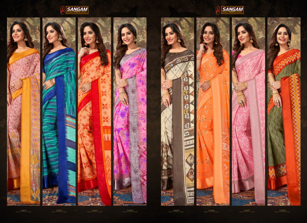 Sangam Minaxi Cotton Latest Daily Wear Printed Pure Cotton Saree Collection

