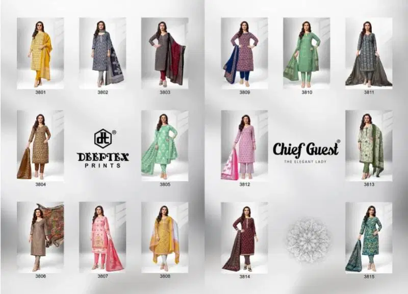 Chief Guest Vol 38 By Deeptex Cotton Dress Material Suppliers In India