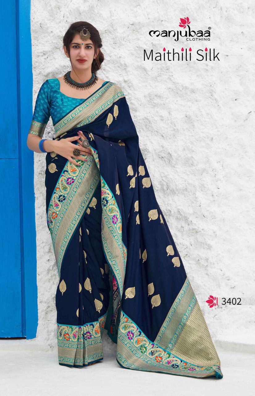 Manjubaa Maithili Silk Festive Wear Stylish Silk Saree Collection 