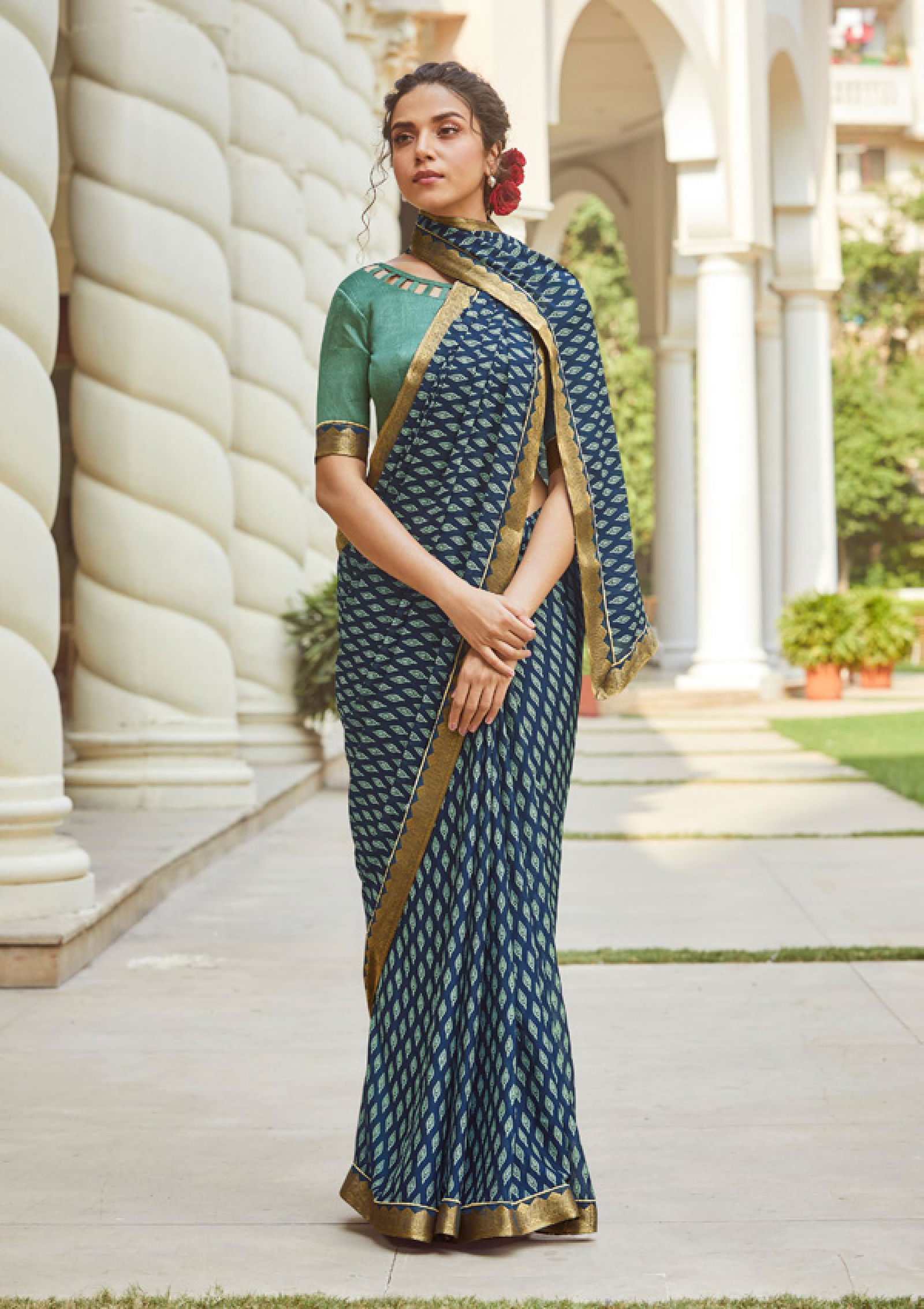 Shangrila Veronica Georgette Fancy Ethnic Wear Designer Printed  Saree Collection
