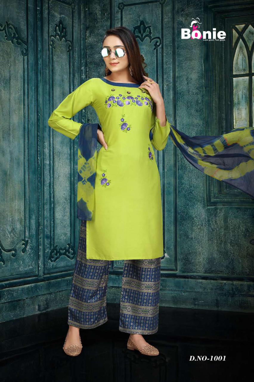 Bonie Hemani Fancy Ethnic Wear Kurtis With Palazzo With Dupatta Readymade Collection
