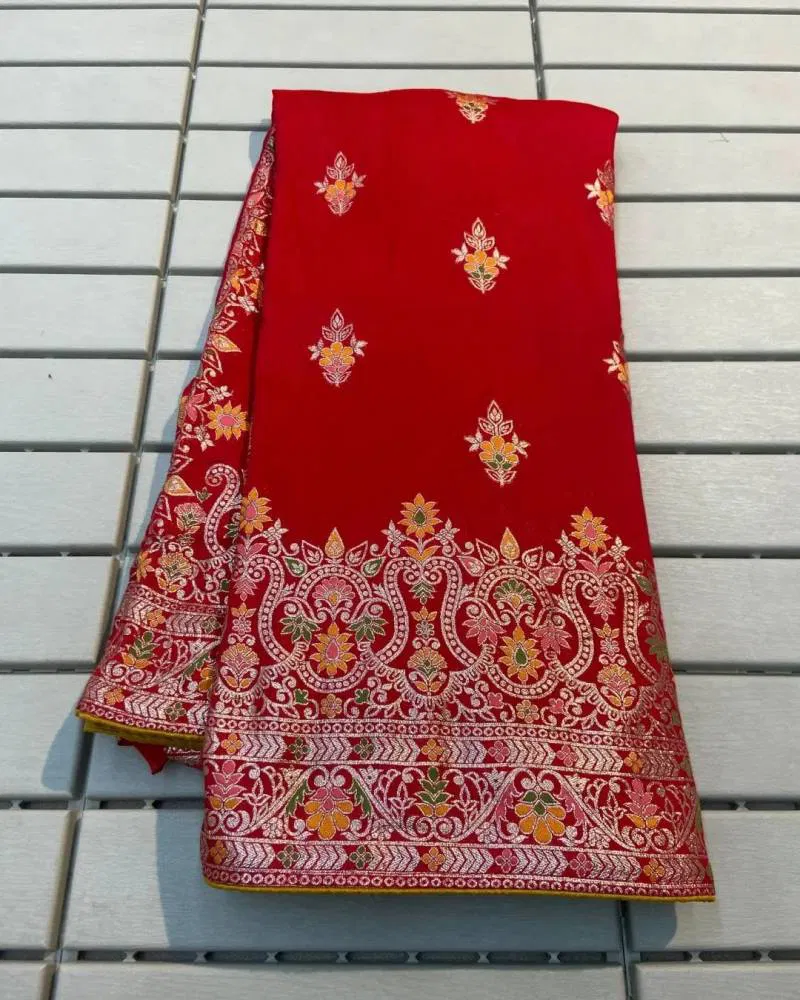 Kc 323 Soft Russian Silk With Meenakari Saree Online Wholesale