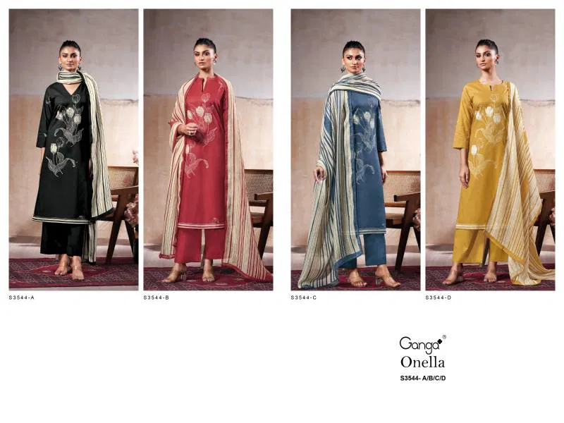 Onella By Ganga Cotton Printed Embroidered Salwar Suit Suppliers In India