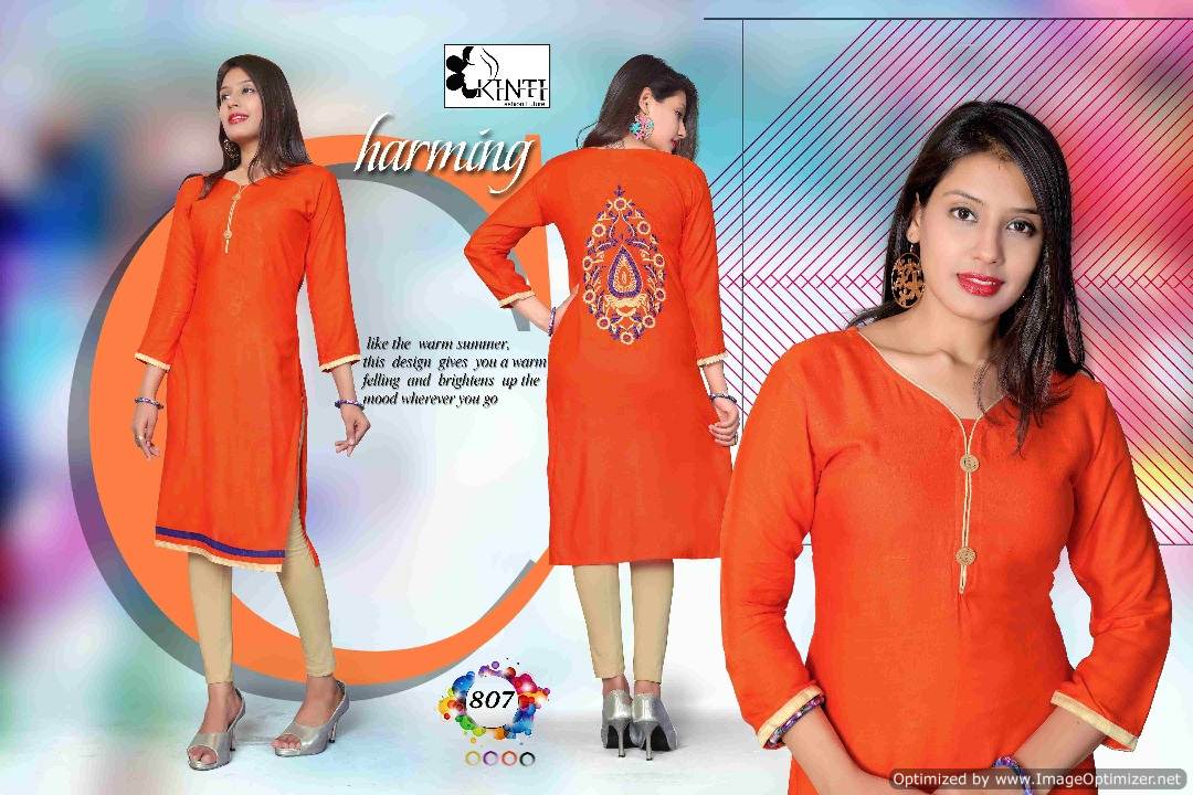 Kinti-Rich Look Vol-8 Latest fancy Regulars wear Embroidery kurtis Collection
 