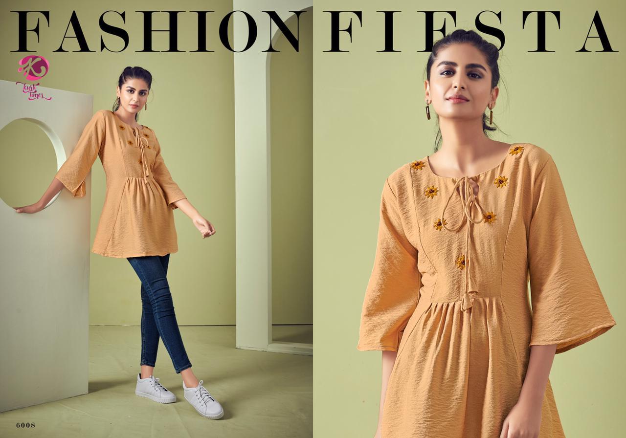 KURTI TIMES ORCHID VOL-2 Latest Fancy Designer Casual Wear Viscose Fancy embroidery work Heavy Kurtis Collection