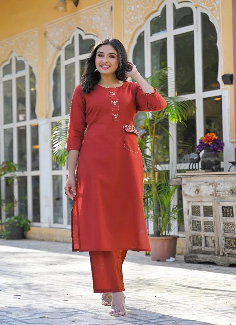Tanyaa P 291 Cotton Handwork Touchup Kurti With Bottom Suppliers In India
