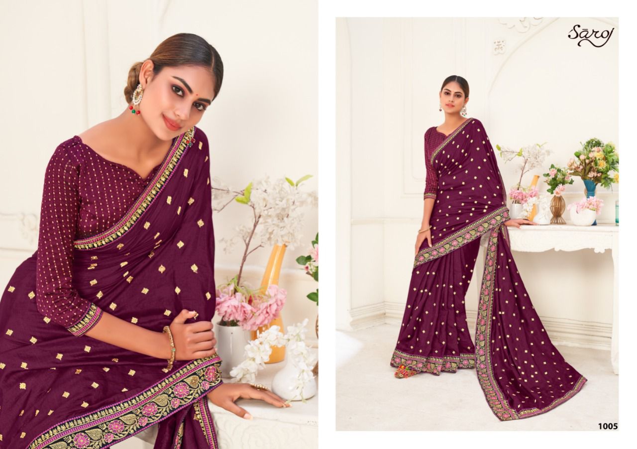 Saroj Tamanna Fancy Latest Festive Wear Khumari Silk With Embroidery Saree Collection