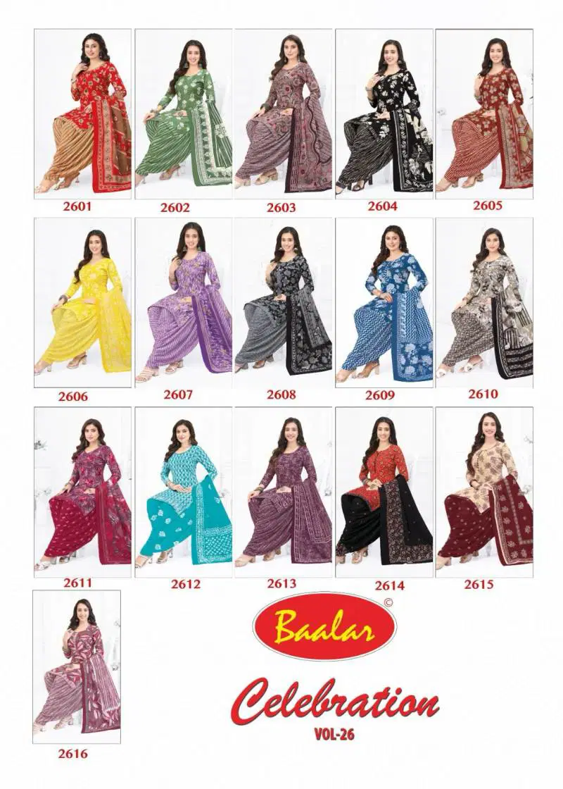 Baalar Celebration Vol 26 Fancy Cotton Printed Dress Material Wholesale Online