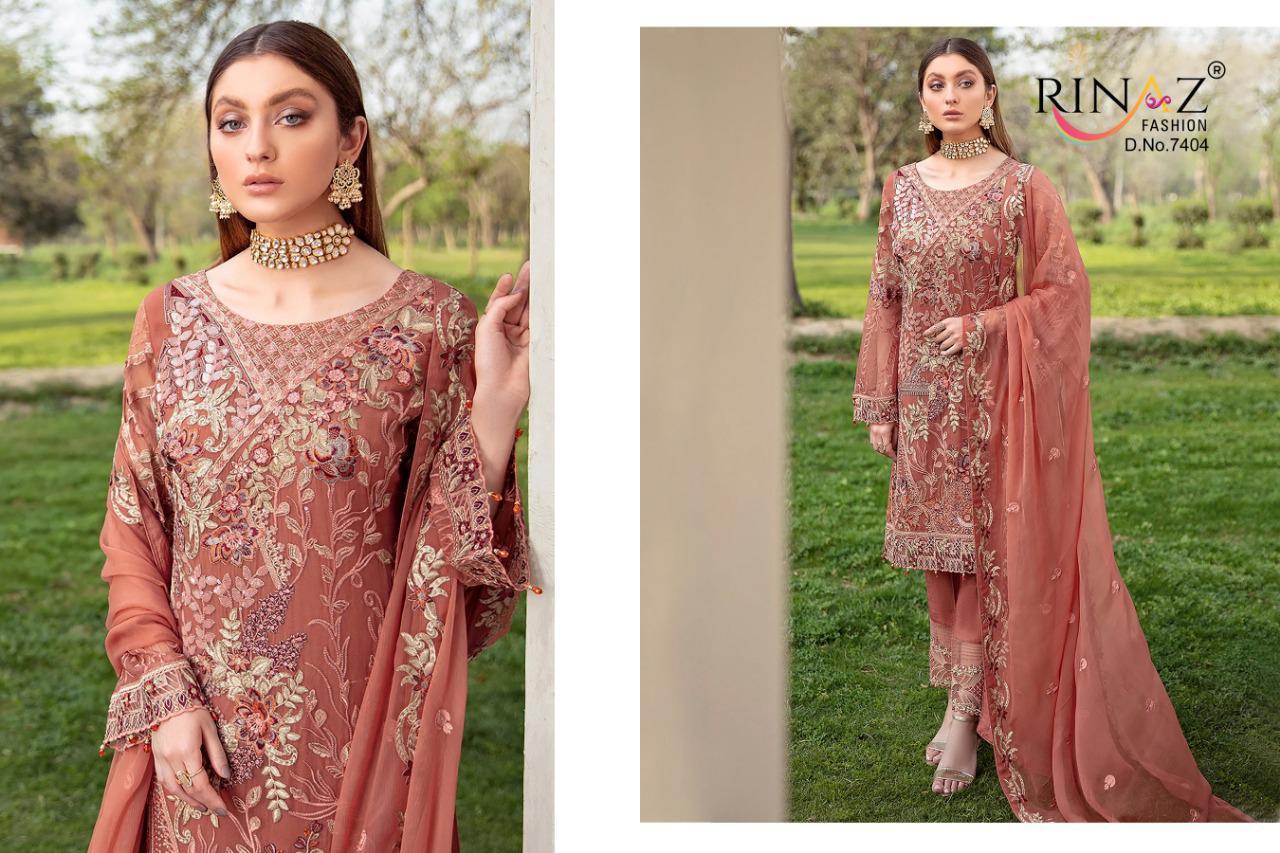 Rinaz Ramsha 8 Latest Fancy Designer Festive Wear Heavy 	Georgette Pakistani Salwar Suits Collection
