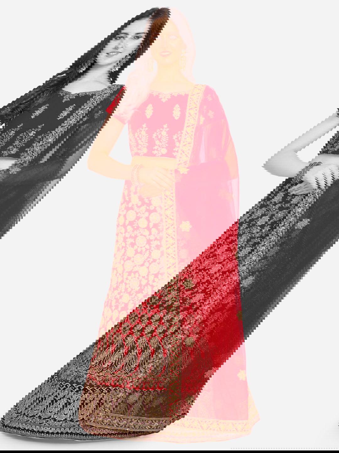 Ruchita Latest Designer Wedding Wear Heavy Zari Embroidery With Embroidery Worked Dupatta 