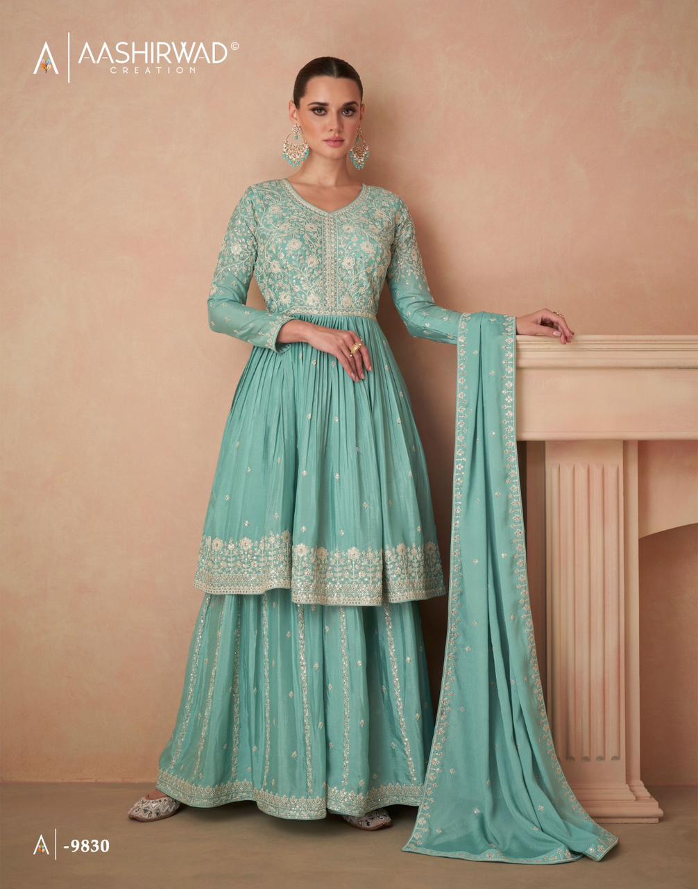 Aahana By Aashirwad Sharara Heavy Wedding Salwar Suits 