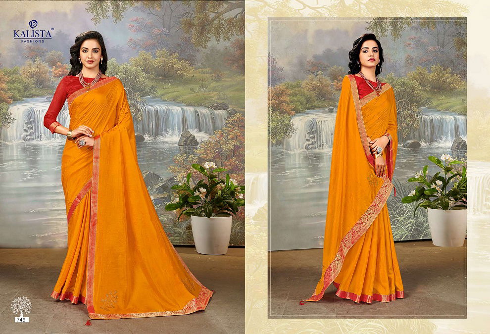 Kalista Perk Latest Fancy Designer Casual Wear Heavy Vichitra Silk Sarees Collection
