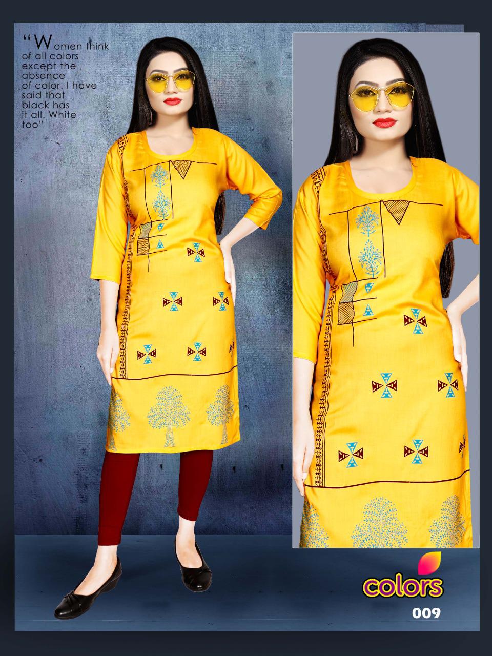 Trendy Colors 2 Fancy Heavy Rayon Regular Wear Designer Printed Kurtis Collection