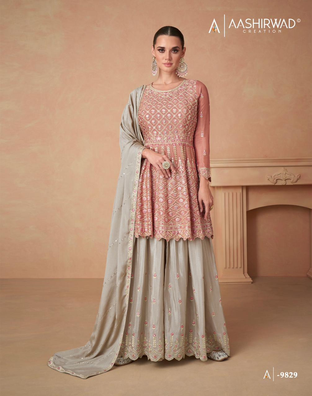 Aahana By Aashirwad Sharara Heavy Wedding Salwar Suits 