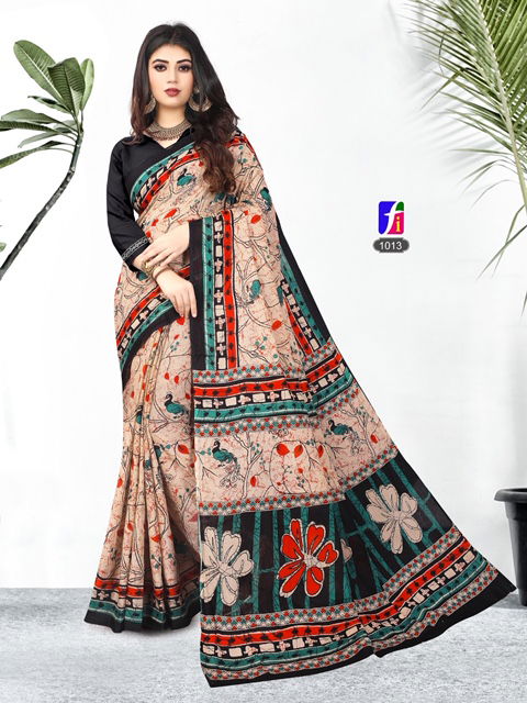 Ganesha Rashami New Collection Of Printed Pure Cotton Daily Wear Cotton Sarees Collection
