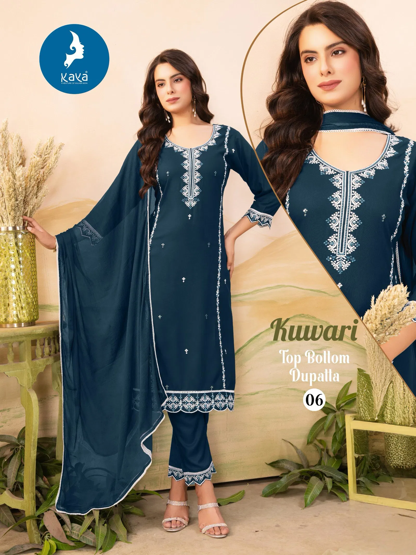 Kuwari By Kaya Rayon Surat Kurti With Bottom Dupatta Wholesale Market
