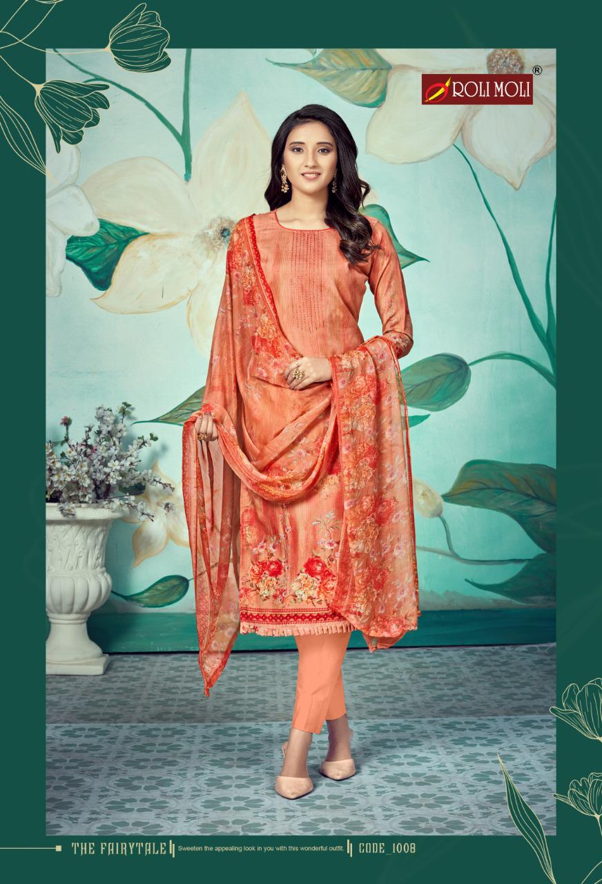 Roli Moli Mallika 6 fancy Casual Wear Heavy indo Designer Printed Designers Print with Sivorski  Diamond Dress Material Collection
