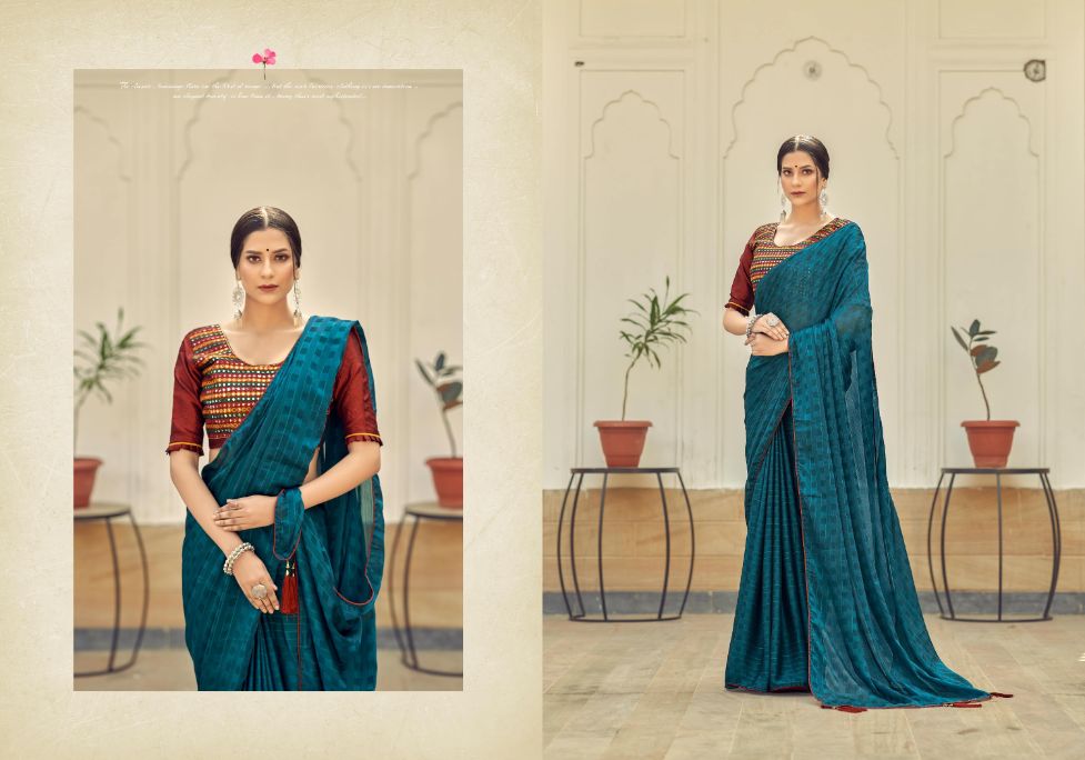 Ynf Mirror Chiffon Fancy Ethnic Wear Chiffon Printed Designer Saree Collection