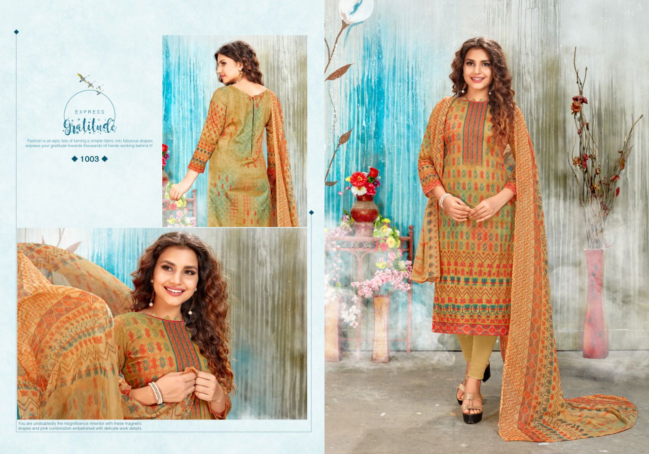 Anita Kesariya Suhani Designer Dress Materials 251 Casual Regular Wear Pure Cambric Color Set Matching Dress Material Collection