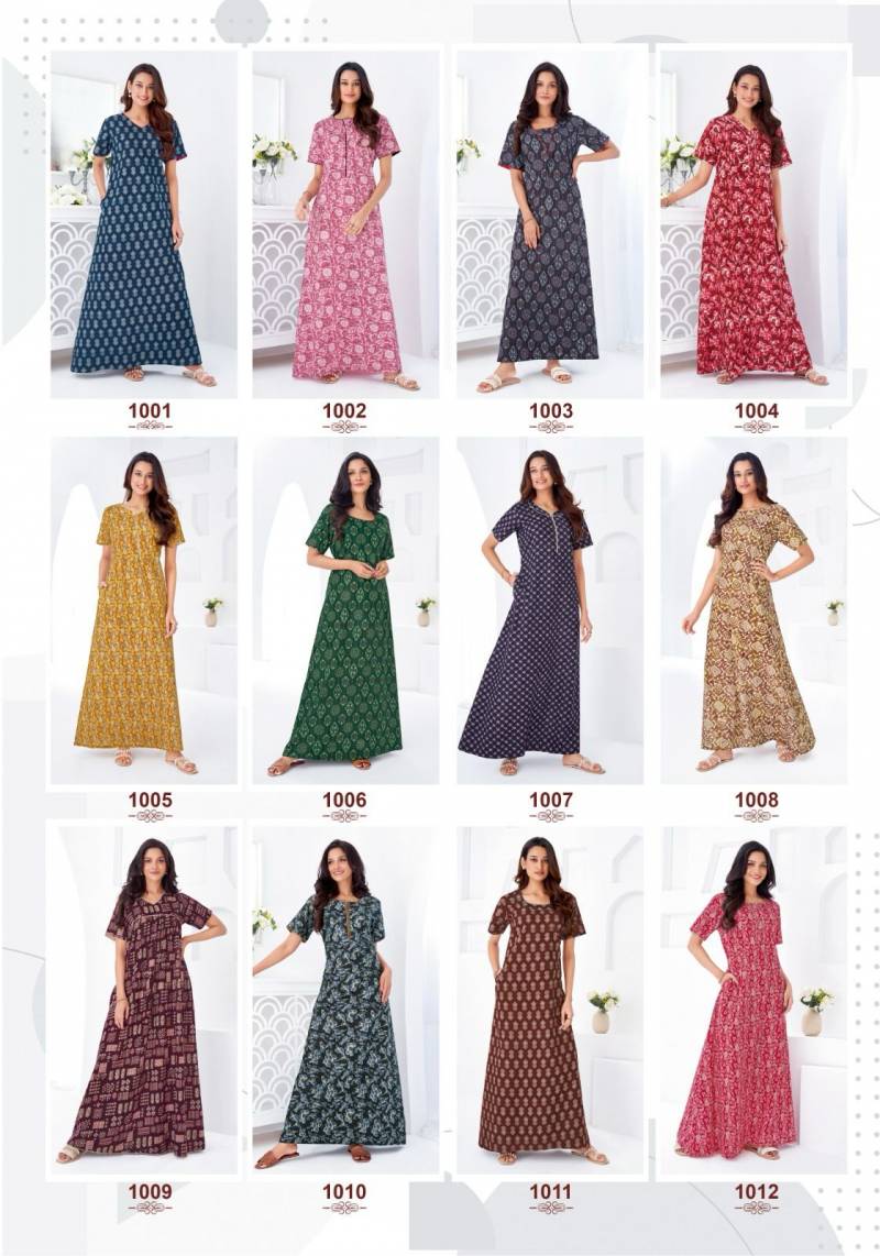 Pearl Vol 1 By Suryajyoti Cotton Printed Nighty Gown Wholesale Market In Surat
