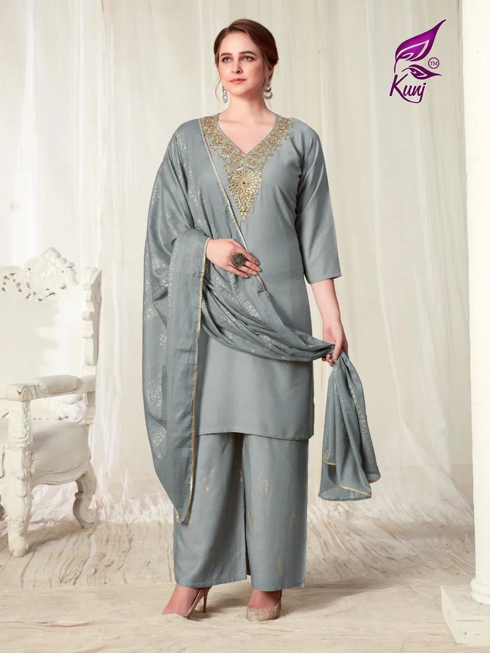 Kunj Kainaat Vol 01 Latest Exclusive Festive Wear Designer Ready Made Plazzo Suit Collection 