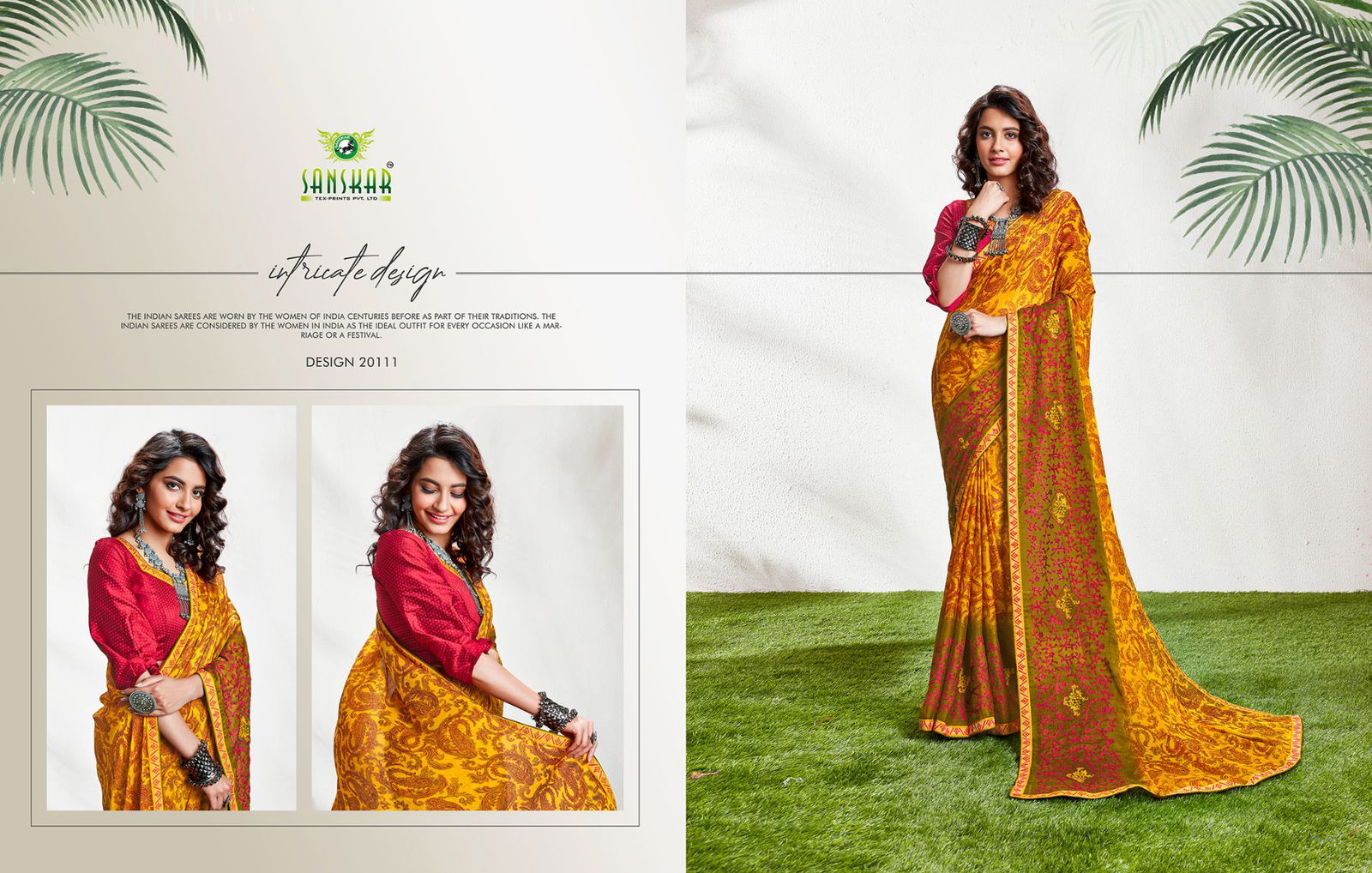 Sanskar Nyna 8 Latest Fancy Designer Regular casual wear Fancy Chiffon Printed Saree Collection
