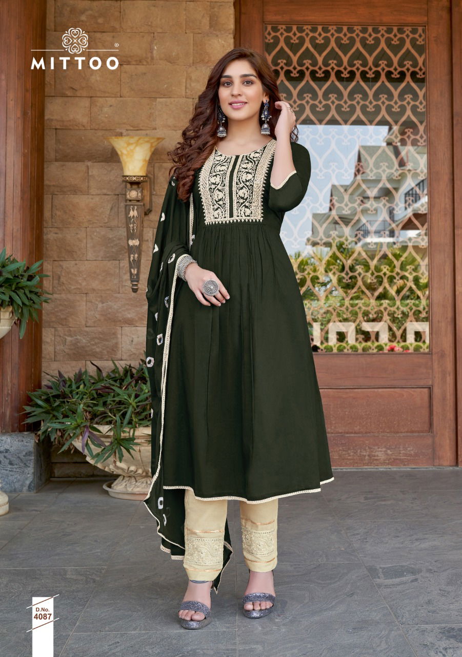 Mitto Barkha Fancy Designer Regular Wear Cotton Printed Readymade Salwar Suit Collection
