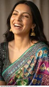 Tew Vol 1 Roman Silk With Ajarakh Print Saree