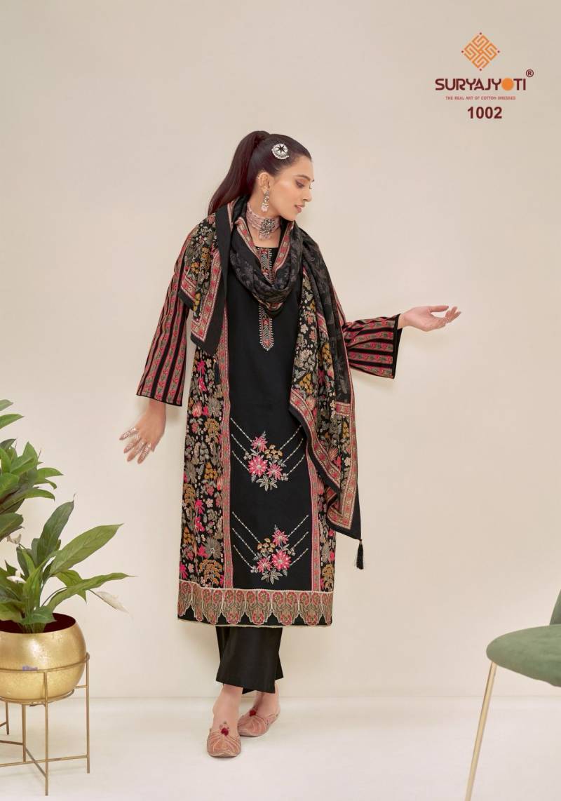 Kaamini Vol 1 By Suryajyoti Jam Satin Printed Dress Material Exporters In india