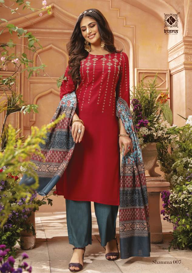 Kiana Shamma Designer Festive Wear Heavy Maslin With Hand Work Readymade Collection
