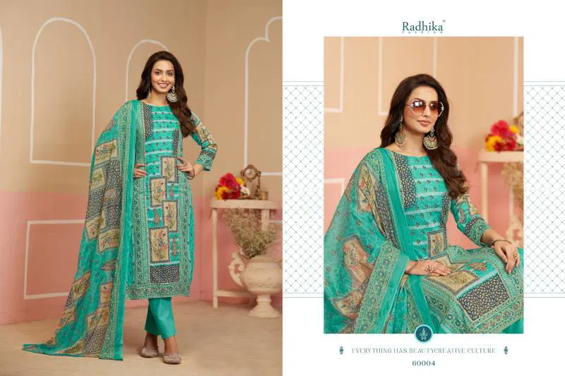 Azara Avnee 2 By Radhika Lawn Cotton Printed Dress Material Wholesalers In Delhi