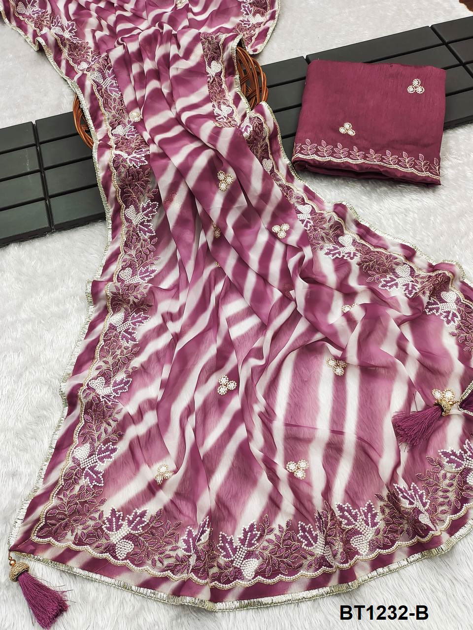 BT 1232 Colours Georgette Embroider Printed Saree Online Wholesale