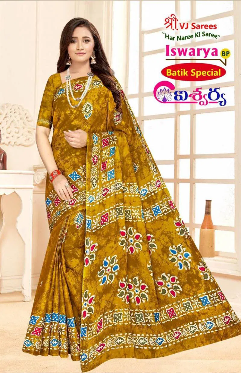 Iswarya Batik Speical Vol 01 By Vj Cotton Printed Saree Wholesale Market In Surat With Price