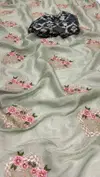 1296 Beautiful Designer Gold Crush Silk Embroidery Saree Suppliers In India
