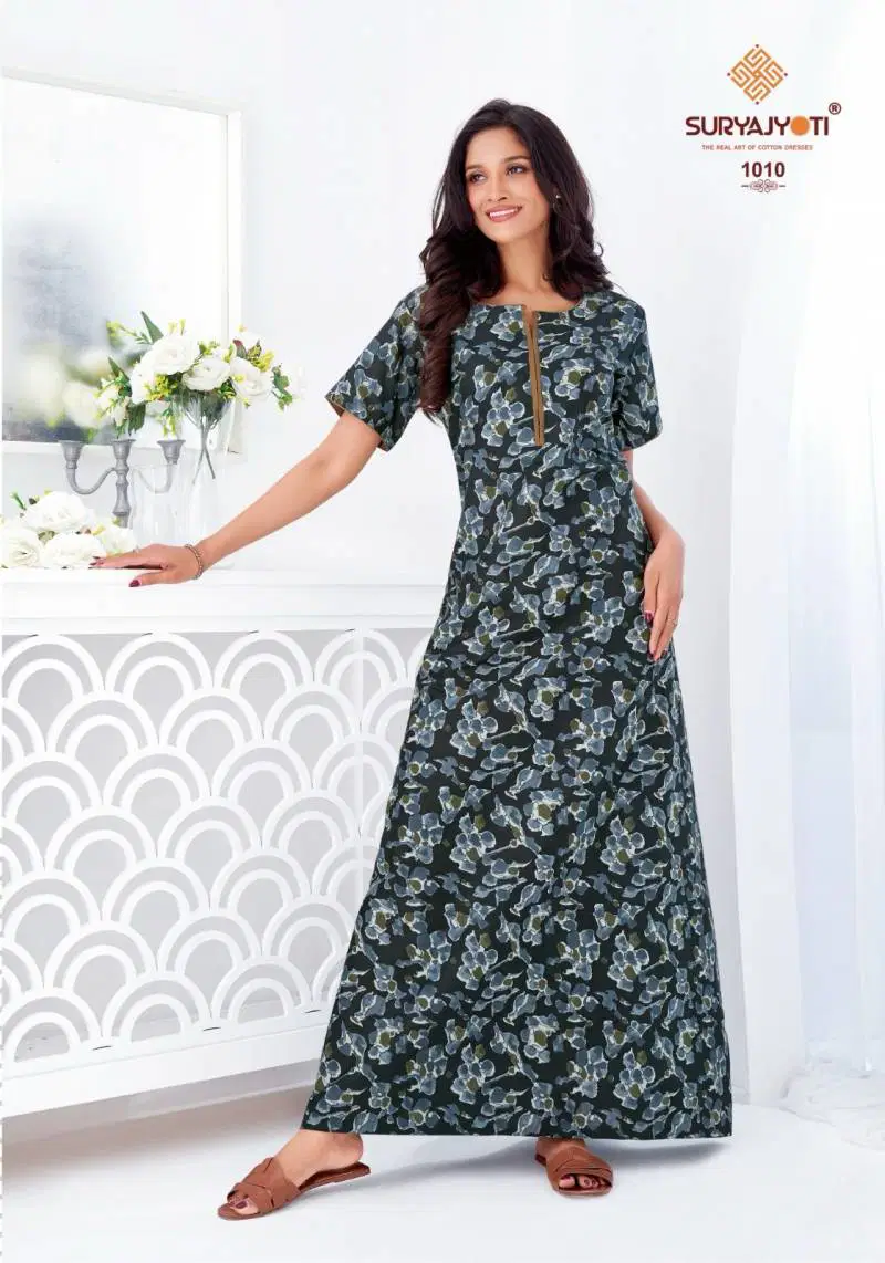 Pearl Vol 1 By Suryajyoti Cotton Printed Nighty Gown Wholesale Market In Surat
