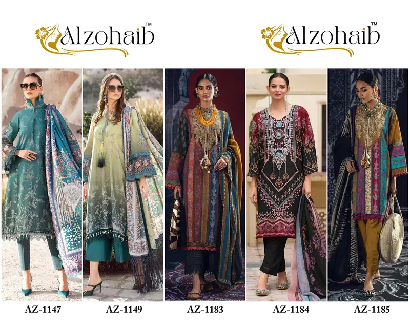 Alzohaib Az 1147 To 1185 Cotton Printed Pakistani Suits Suppliers In India