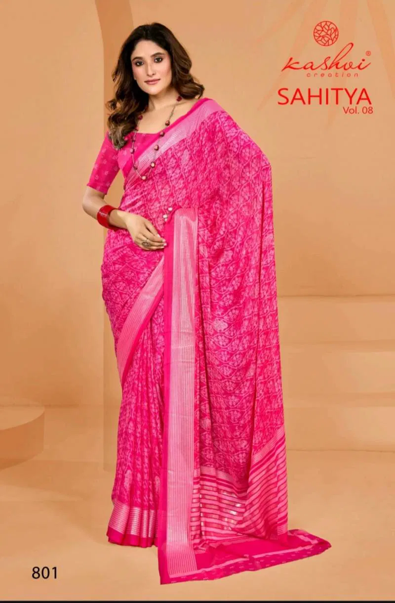 Sahitya Vol 8 By Kashvi Dull Moss Fancy Foil Printed Saree Online Wholesale