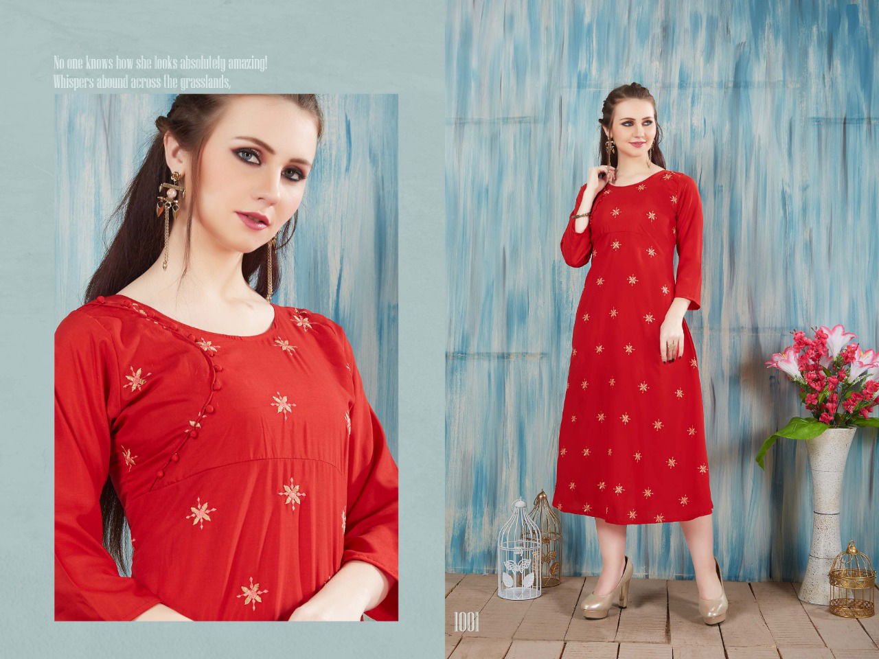 Anika Heavy Premium Muslin Embroidered Designer Kurti Collection at Wholesale Price