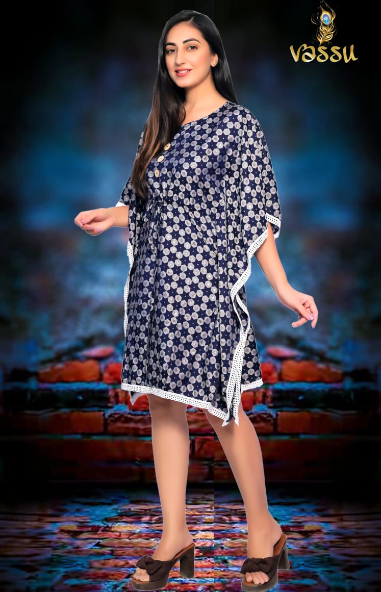 Vassu Turky Heavy Muslin Print Ethnic Wear Kaftan Kurti Collection