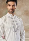 White Color Outluk Wedding Vol 46 Silk Embroidered Pintex Work Kurta With Pajama Manufacturers 4602