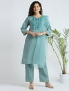 VT Designer Slub Cotton Embroidery Kurti With Bottom Dupatta Suppliers In India