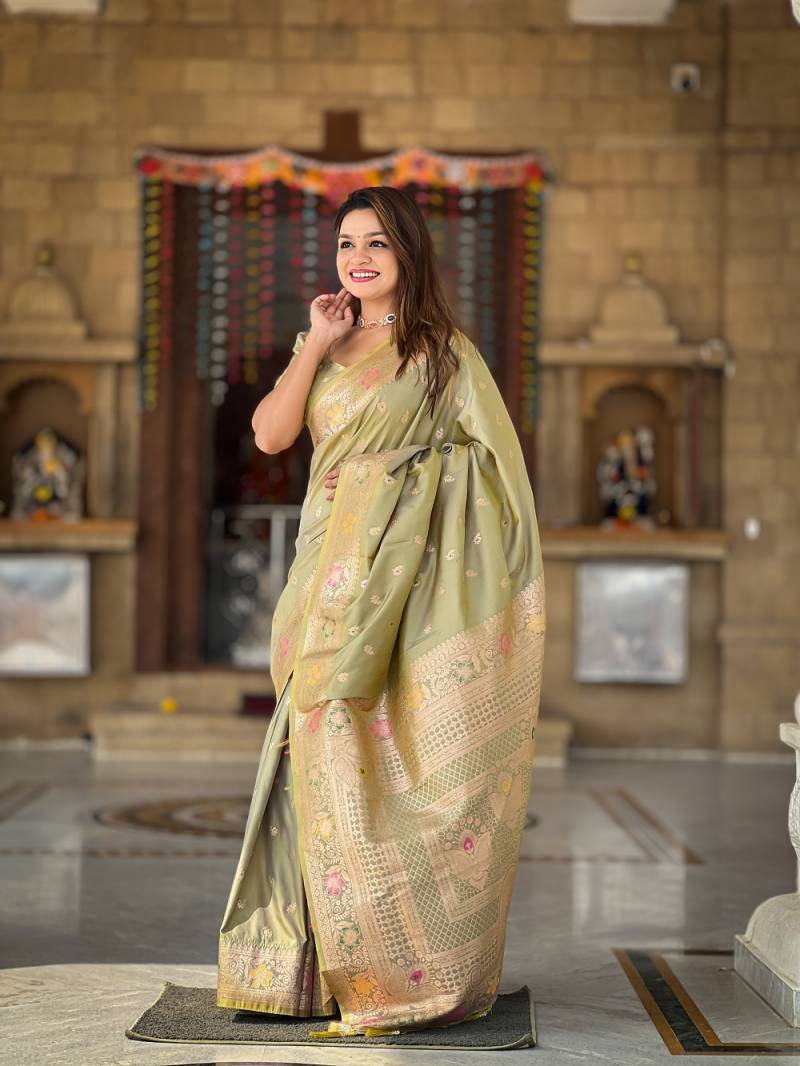 Nx Banarasi 5 Traditional Wear Banarasi Silk Saree Wholesale In India