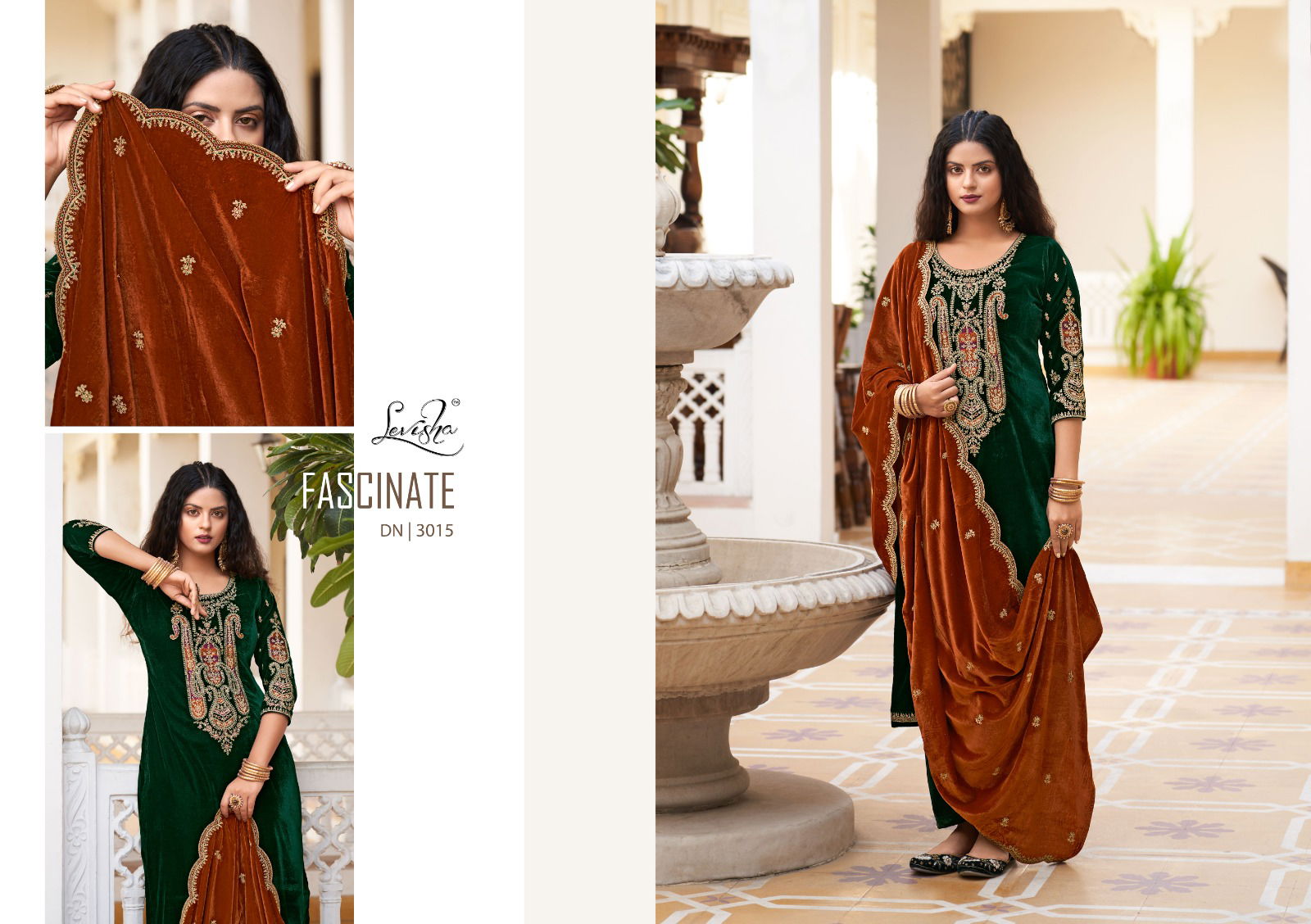 Levisha Shehnaz Heavy Velvet Dress Material Catalog
