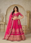 Rani colour Silk With Zari Work Lahenga With Blouse And Dupatta Online Wholesale KF 2102