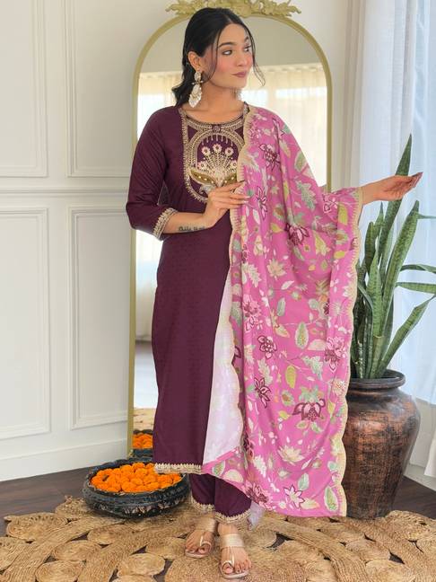 Vx 130 Viscose Rayon Kurti Bottom With Dupatta Wholesale Clothing Distributors In India
