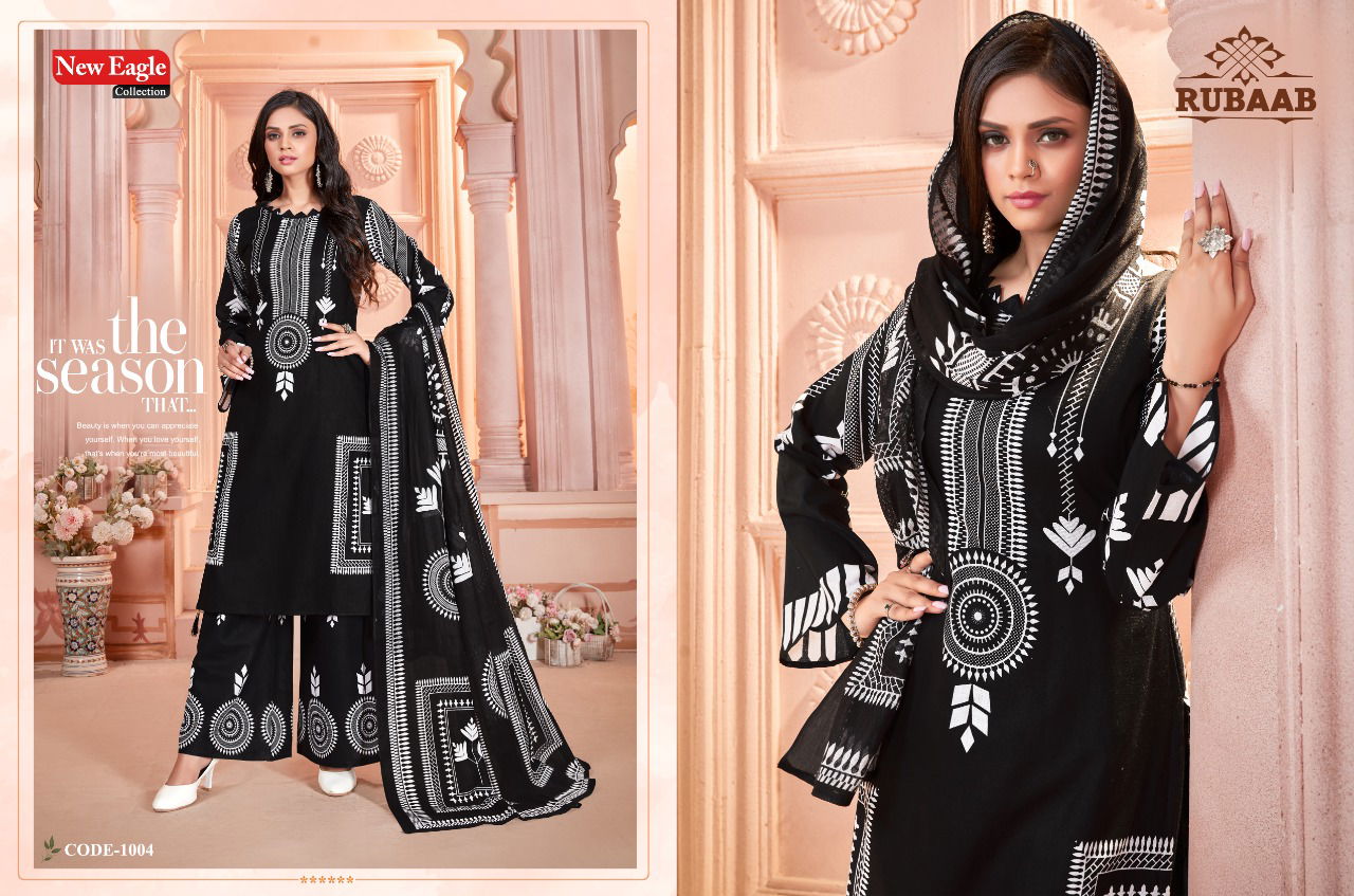 New Eagle Collection Rubaab 1 Casual Daily Wear Karachi Cotton Dress Material Collection