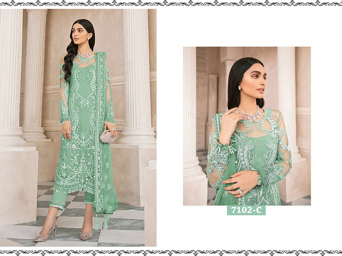 Kaara 1 Latest Designer Heavy Net With Embroidery Work And Sequence Salwar Kameez Collection 