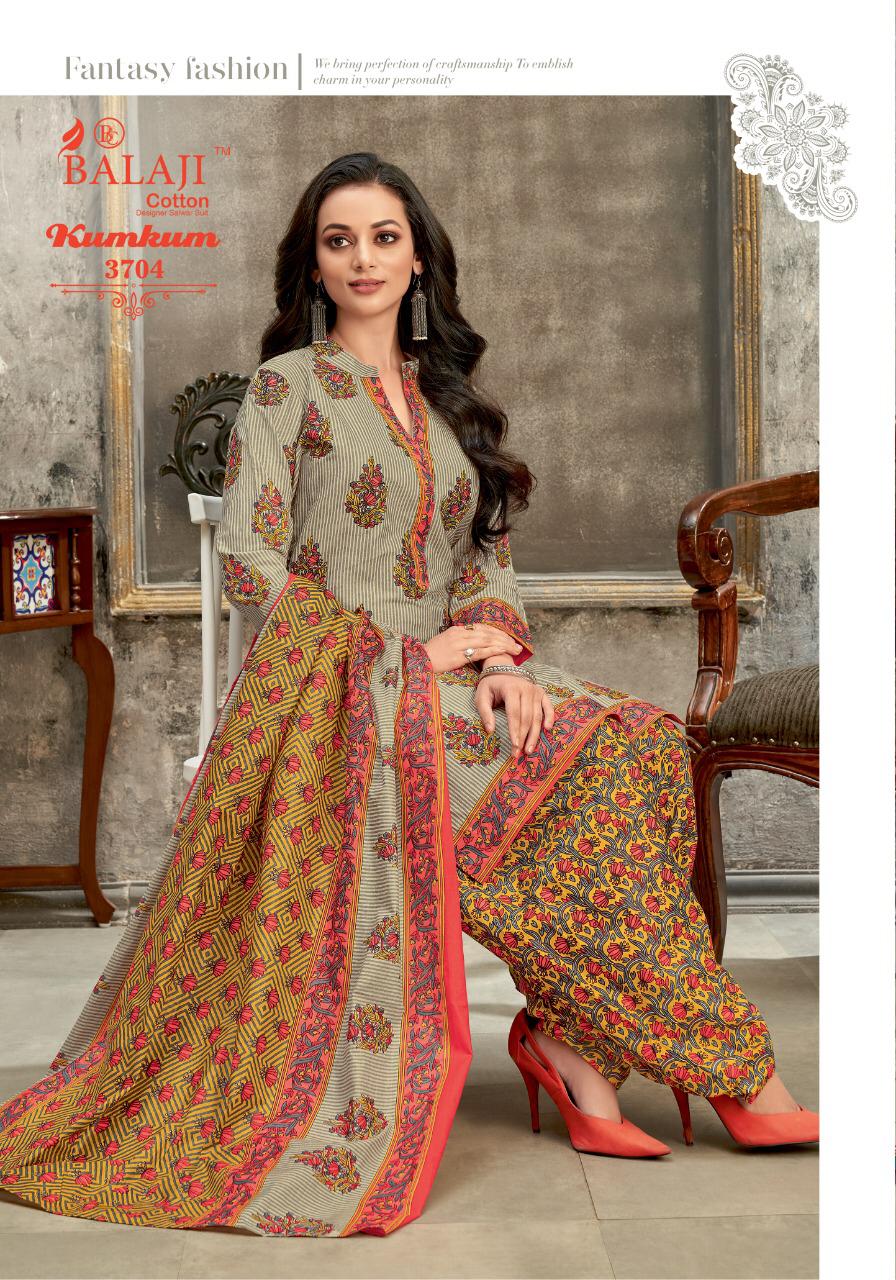 Balaji Cotton KumKum 25 Latest Fancy Designer Regular Casual Wear Cotton Printed Dress Material Collection
