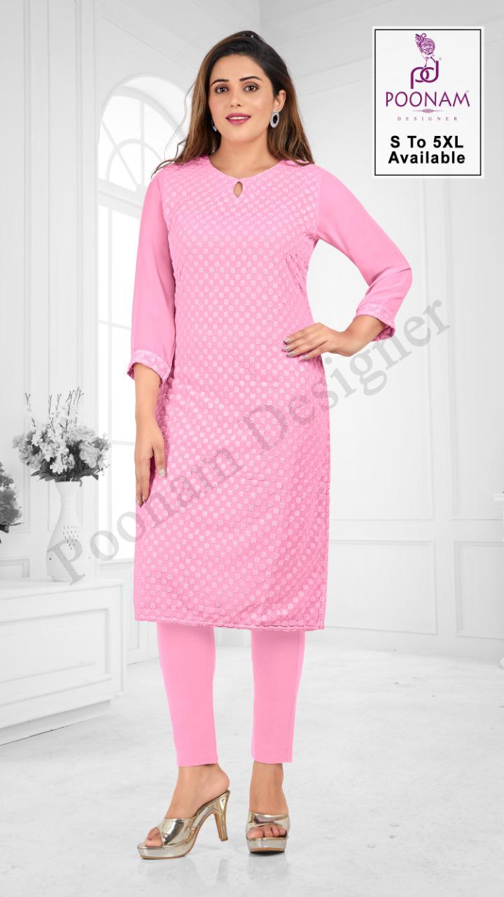 Poonam Rangrani Ethnic Wear Georgette Designer Kurtis Collection
