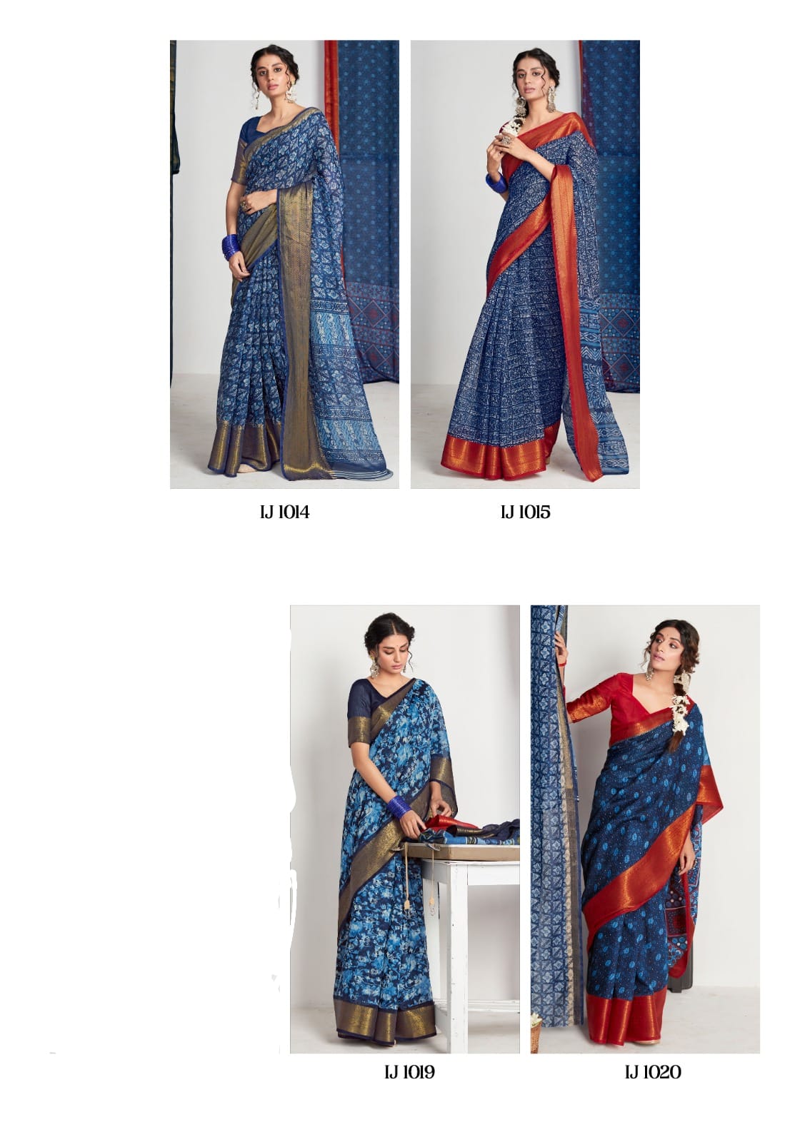 Indigo By Sr 1011 To 1020 Daily Wear Sarees Catalog

